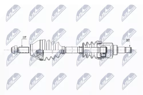NTY NPW-VW-153 Drive Shaft