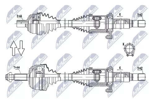 NTY NTY NPW-VW-179 NTY NPW-VW-179 Drive Shaft 