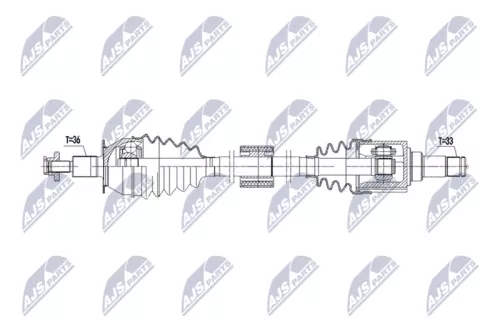 NTY NTY NPW-VW-234 NTY NPW-VW-234 Drive Shaft 