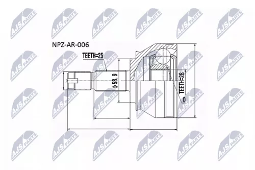 Front Right Front Left NTY Cv Joint & Boot Kit