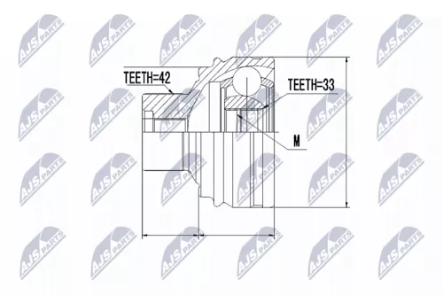 NTY NTY NPZ-AU-051 Front Left Front Right NTY Cv Joint & Boot Kit 