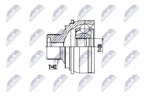 NTY NTY NPZ-AU-058 Front Left Front Right Outer NTY Cv Joint & Boot Kit 