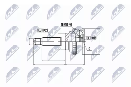 NTY NTY NPZ-DW-016 Outer NTY Cv Joint & Boot Kit 