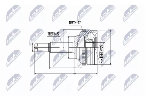 NTY NTY NPZ-DW-021 Outer NTY Cv Joint & Boot Kit 
