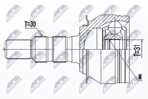 Front Outer NTY Cv Joint & Boot Kit