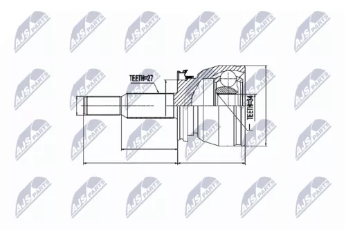 NTY NTY NPZ-FR-002 Outer NTY Cv Joint & Boot Kit 