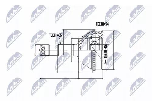 NTY NTY NPZ-FT-008 Outer NTY Cv Joint & Boot Kit 