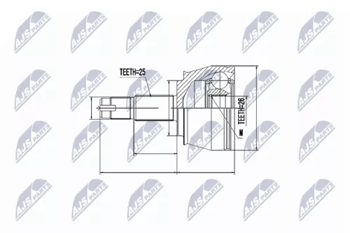 NTY NTY NPZ-FT-035 Front Left Front Right NTY Cv Joint & Boot Kit 