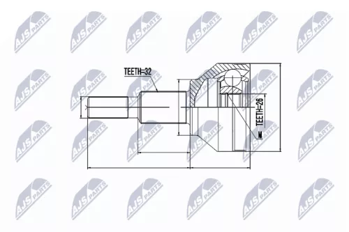 NTY NTY NPZ-FT-054 Front Right Front Left NTY Cv Joint & Boot Kit 