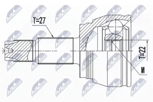 NTY NTY NPZ-FT-057 Front Left Front Right NTY Cv Joint & Boot Kit 