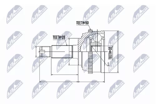 NTY NTY NPZ-HD-032 Outer NTY Cv Joint & Boot Kit 