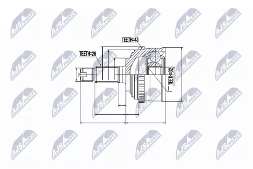 NTY NTY NPZ-HD-038 Outer NTY Cv Joint & Boot Kit 