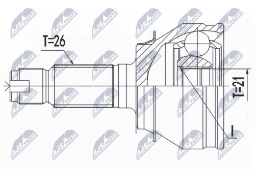 NTY NTY NPZ-HD-065 Front Left Front Right NTY Cv Joint & Boot Kit 