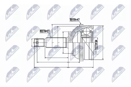 NTY NTY NPZ-HY-509 Front Left Front Right NTY Cv Joint & Boot Kit 