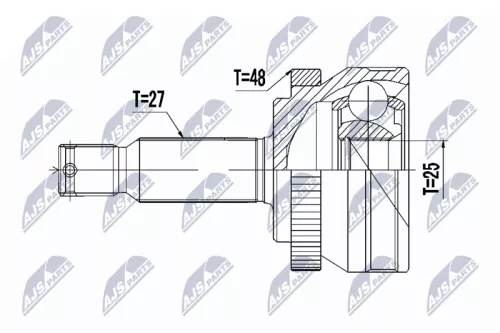 NTY NTY NPZ-HY-517 Front Left Front Right NTY Cv Joint & Boot Kit 