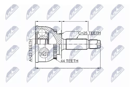 Outer Front NTY Cv Joint & Boot Kit