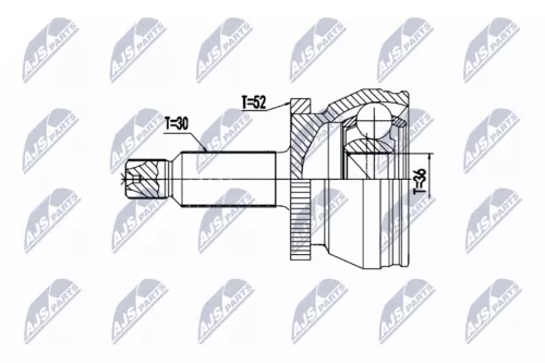 NTY NTY NPZ-HY-560 Front Outer NTY Cv Joint & Boot Kit 