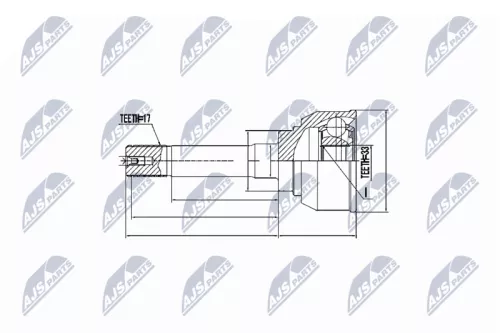 NTY NTY NPZ-IS-007 Front Right Front Left NTY Cv Joint & Boot Kit 