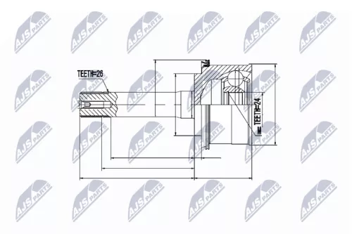 NTY NTY NPZ-KA-309 Front Outer NTY Cv Joint & Boot Kit 