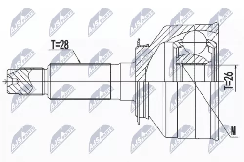 NTY NTY NPZ-KA-366 Front Left Front Right NTY Cv Joint & Boot Kit 