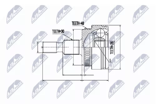 NTY NTY NPZ-ME-009 Front Right Front Left NTY Cv Joint & Boot Kit 