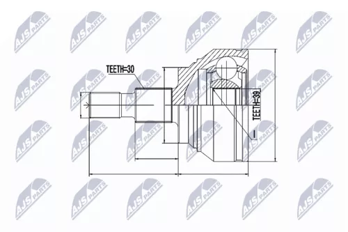 Front Outer NTY Cv Joint & Boot Kit
