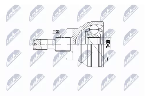 NTY NTY NPZ-ME-024 Front Right Front Left NTY Cv Joint & Boot Kit 