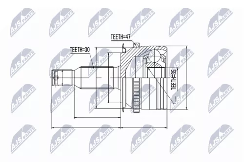 NTY NTY NPZ-MS-006 Front Left Inner NTY Cv Joint & Boot Kit 