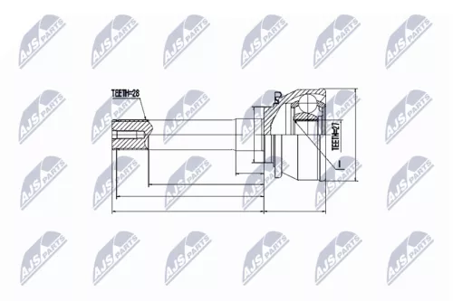 NTY NTY NPZ-MS-016 Front Right Front Left Inner NTY Cv Joint & Boot Kit 