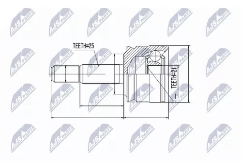 Front Left Front Right Inner NTY Cv Joint & Boot Kit