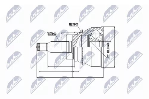 NTY NTY NPZ-MS-038 Rear Left Rear Right Inner Rear NTY Cv Joint & Boot Kit 