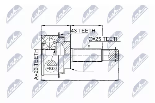 Front Right NTY Cv Joint & Boot Kit