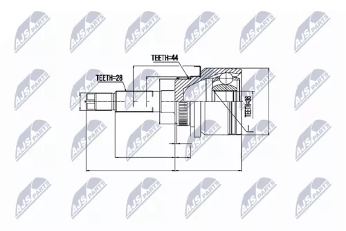 NTY NTY NPZ-MZ-040 Front Left Front Right Inner NTY Cv Joint & Boot Kit 