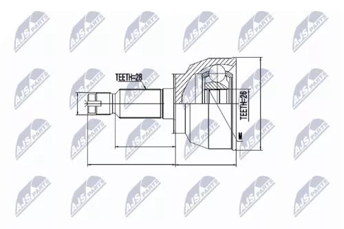 Outer Front NTY Cv Joint & Boot Kit