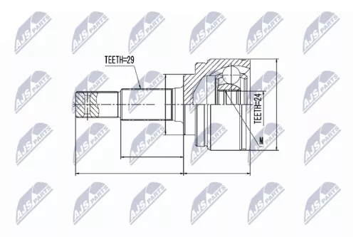 NTY NTY NPZ-NS-065 Outer NTY Cv Joint & Boot Kit 