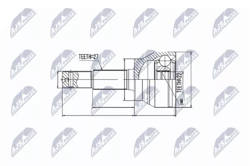 NTY NTY NPZ-NS-083 Front Right Front Left NTY Cv Joint & Boot Kit 