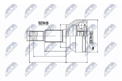 NTY NTY NPZ-NS-087 Outer Front NTY Cv Joint & Boot Kit 