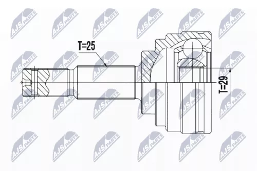 NTY NTY NPZ-NS-093 Outer Front NTY Cv Joint & Boot Kit 