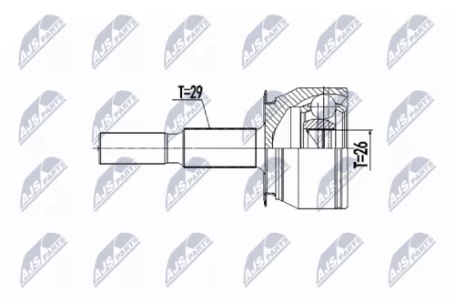 NTY NTY NPZ-NS-099 Front Outer NTY Cv Joint & Boot Kit 