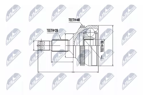 NTY NTY NPZ-PE-023 Outer NTY Cv Joint & Boot Kit 