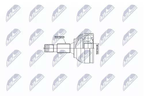 NTY NTY NPZ-PE-028 Front Right Front Left NTY Cv Joint & Boot Kit 