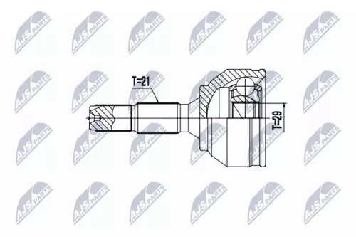NTY NTY NPZ-PE-036 Front Left Front Right Outer NTY Cv Joint & Boot Kit 