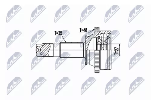 NTY NTY NPZ-PL-049 Front Outer NTY Cv Joint & Boot Kit 