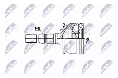 NTY NTY NPZ-PL-052 Front Outer NTY Cv Joint & Boot Kit 