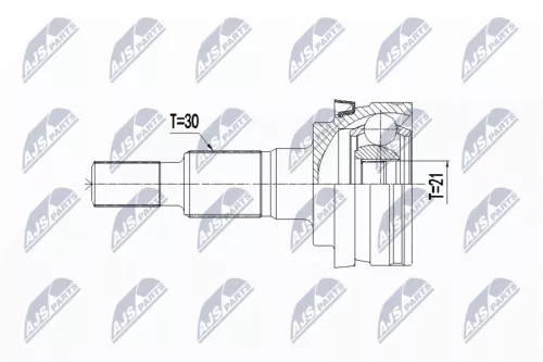 NTY NTY NPZ-PS-000 Outer Front NTY Cv Joint & Boot Kit 