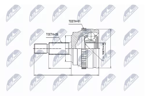 Outer NTY Cv Joint & Boot Kit