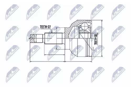 NTY NTY NPZ-RE-019 Outer NTY Cv Joint & Boot Kit 