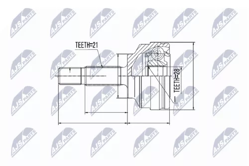NTY NTY NPZ-RE-022 Front Right Front Left NTY Cv Joint & Boot Kit 