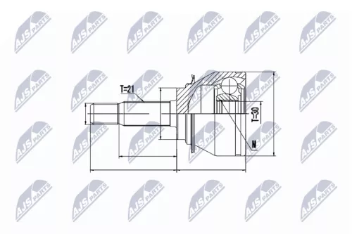 NTY NTY NPZ-RE-045 Front Left Front Right NTY Cv Joint & Boot Kit 