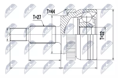 NTY NTY NPZ-RE-047 Front Left Front Right NTY Cv Joint & Boot Kit 